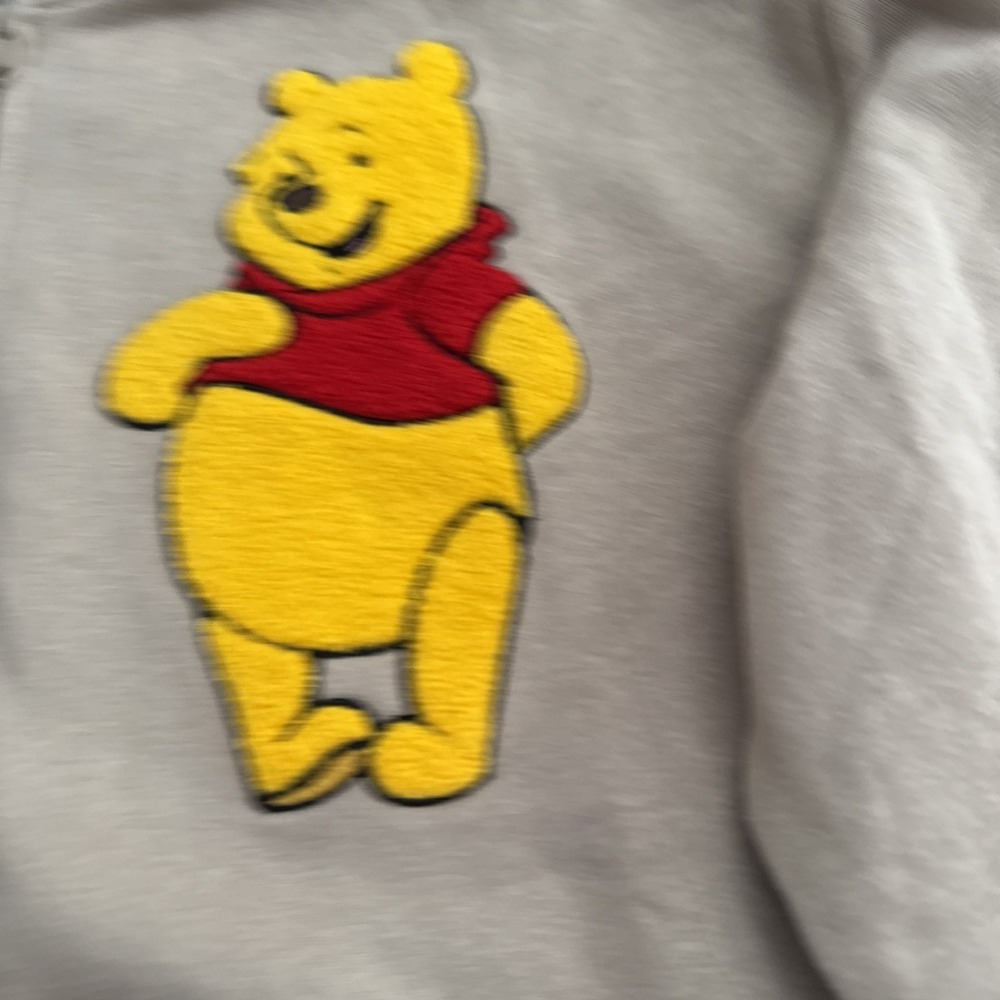NWT Disney Winnie the Pooh Full Zip Hoodie Embroidered Beige/Sand Women Size M - Picture 10 of 16